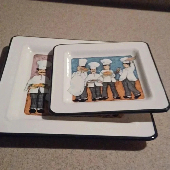 🌹square Italian decorative plates - Picture 1 of 9